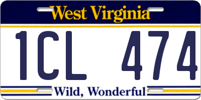 WV license plate 1CL474