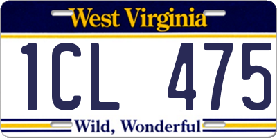 WV license plate 1CL475