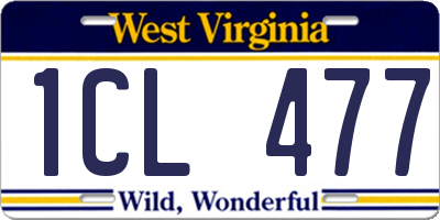WV license plate 1CL477