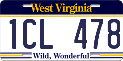 WV license plate 1CL478