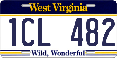 WV license plate 1CL482