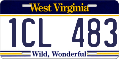 WV license plate 1CL483