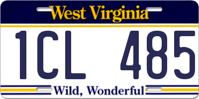 WV license plate 1CL485