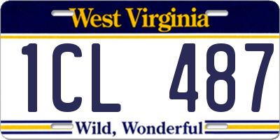 WV license plate 1CL487