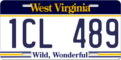 WV license plate 1CL489
