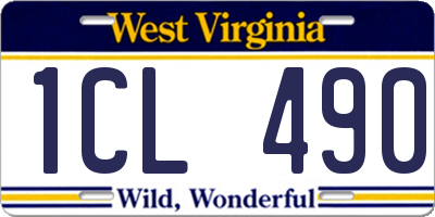 WV license plate 1CL490