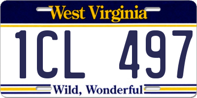 WV license plate 1CL497