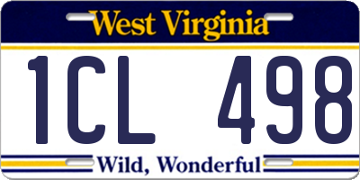 WV license plate 1CL498