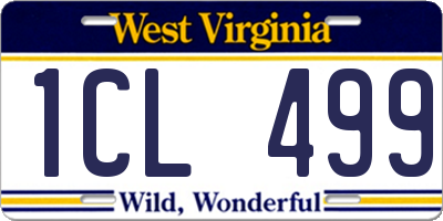 WV license plate 1CL499