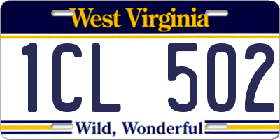 WV license plate 1CL502