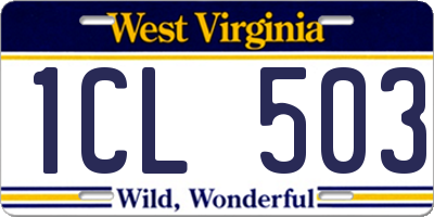 WV license plate 1CL503