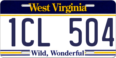 WV license plate 1CL504