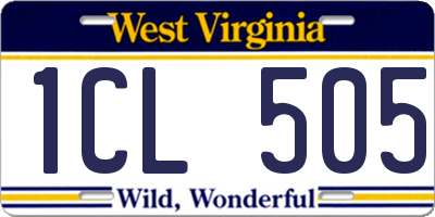 WV license plate 1CL505