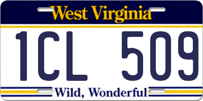 WV license plate 1CL509