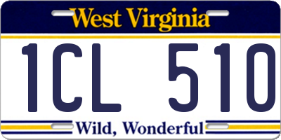 WV license plate 1CL510