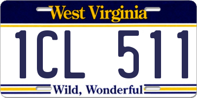 WV license plate 1CL511