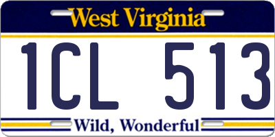 WV license plate 1CL513