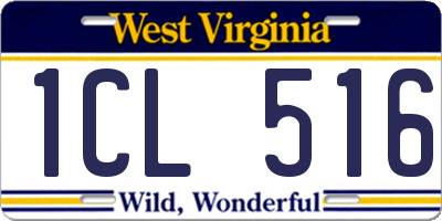 WV license plate 1CL516