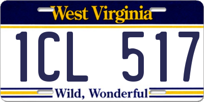 WV license plate 1CL517