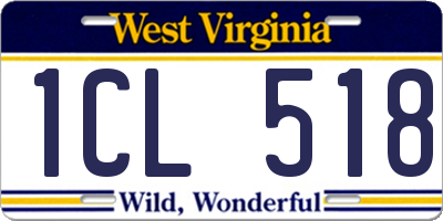 WV license plate 1CL518