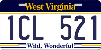 WV license plate 1CL521