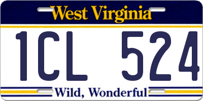 WV license plate 1CL524