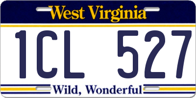 WV license plate 1CL527