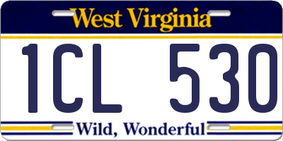 WV license plate 1CL530