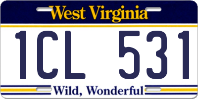WV license plate 1CL531