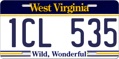 WV license plate 1CL535