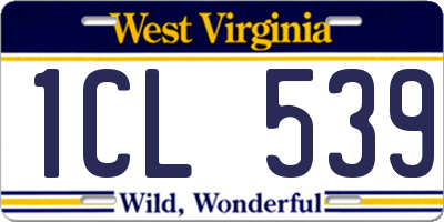 WV license plate 1CL539