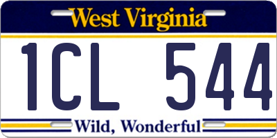 WV license plate 1CL544