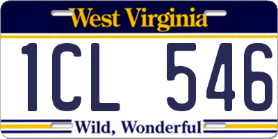 WV license plate 1CL546