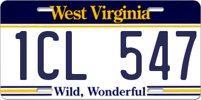 WV license plate 1CL547