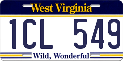 WV license plate 1CL549