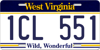 WV license plate 1CL551