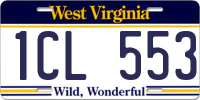 WV license plate 1CL553