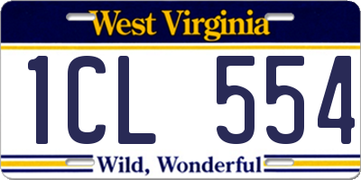 WV license plate 1CL554