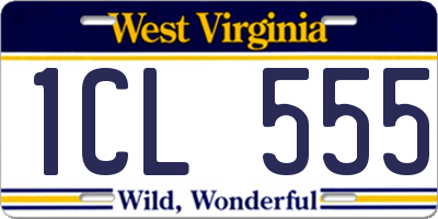 WV license plate 1CL555