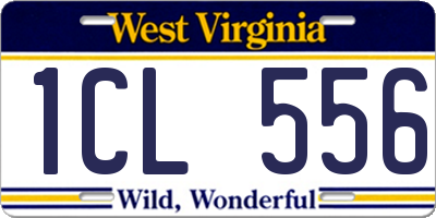 WV license plate 1CL556