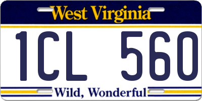 WV license plate 1CL560