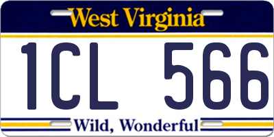 WV license plate 1CL566