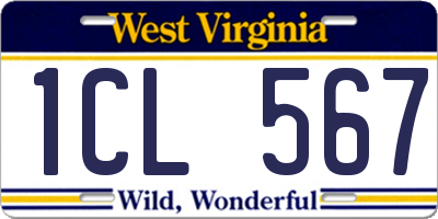 WV license plate 1CL567