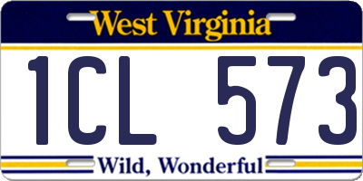 WV license plate 1CL573
