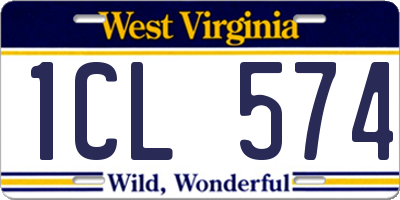 WV license plate 1CL574