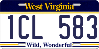 WV license plate 1CL583