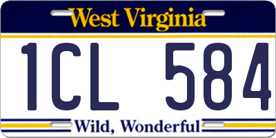 WV license plate 1CL584