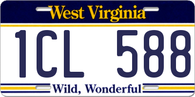 WV license plate 1CL588