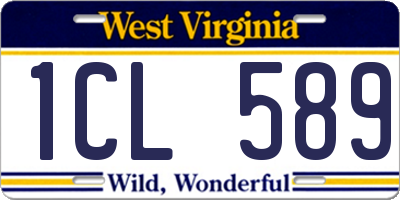 WV license plate 1CL589