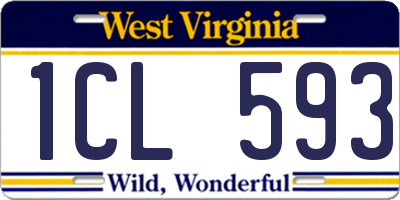 WV license plate 1CL593